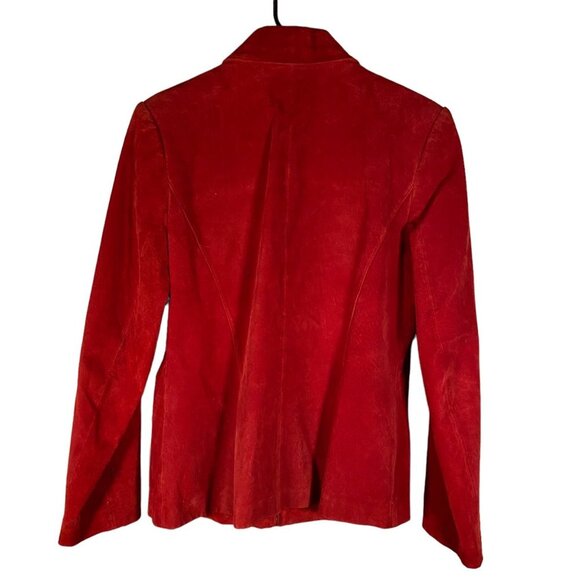 Pritti Kristen Blake Woman Shacket Jacket Red Genuine Leather Small Pockets - Picture 4 of 10